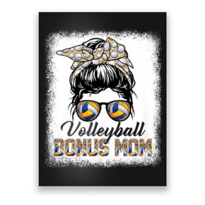 Mothers Day Bleached Volleyball Bonus Mom Messy Bun Game Day Poster