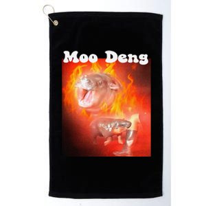 Moo Deng Bouncy Pig In Thai Fire Picture The Cute Baby Hippo Platinum Collection Golf Towel