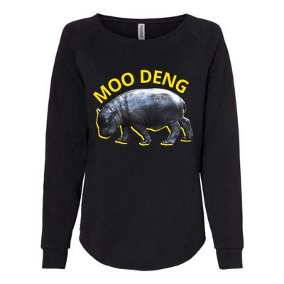 Moo Deng Baby Hippo Womens California Wash Sweatshirt