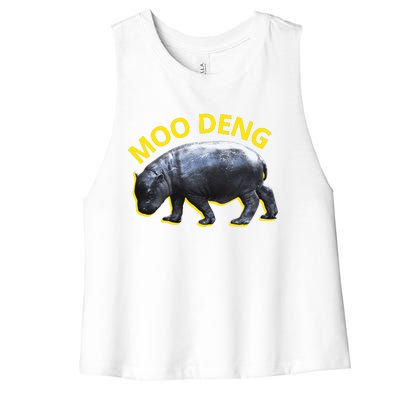 Moo Deng Baby Hippo Women's Racerback Cropped Tank