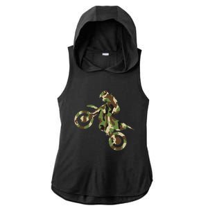 Motocross Dirt Bike Racing Camo Camouflage Ladies PosiCharge Tri-Blend Wicking Draft Hoodie Tank