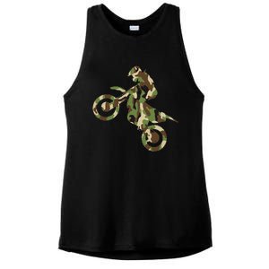 Motocross Dirt Bike Racing Camo Camouflage Ladies PosiCharge Tri-Blend Wicking Tank