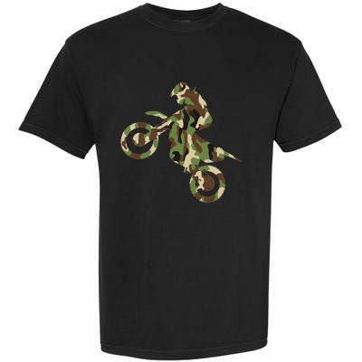 Motocross Dirt Bike Racing Camo Camouflage Garment-Dyed Heavyweight T-Shirt