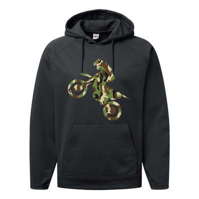 Motocross Dirt Bike Racing Camo Camouflage Performance Fleece Hoodie