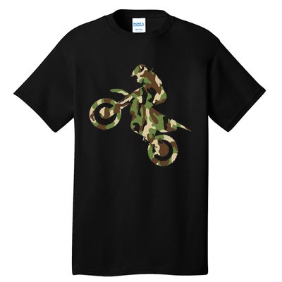 Motocross Dirt Bike Racing Camo Camouflage Tall T-Shirt