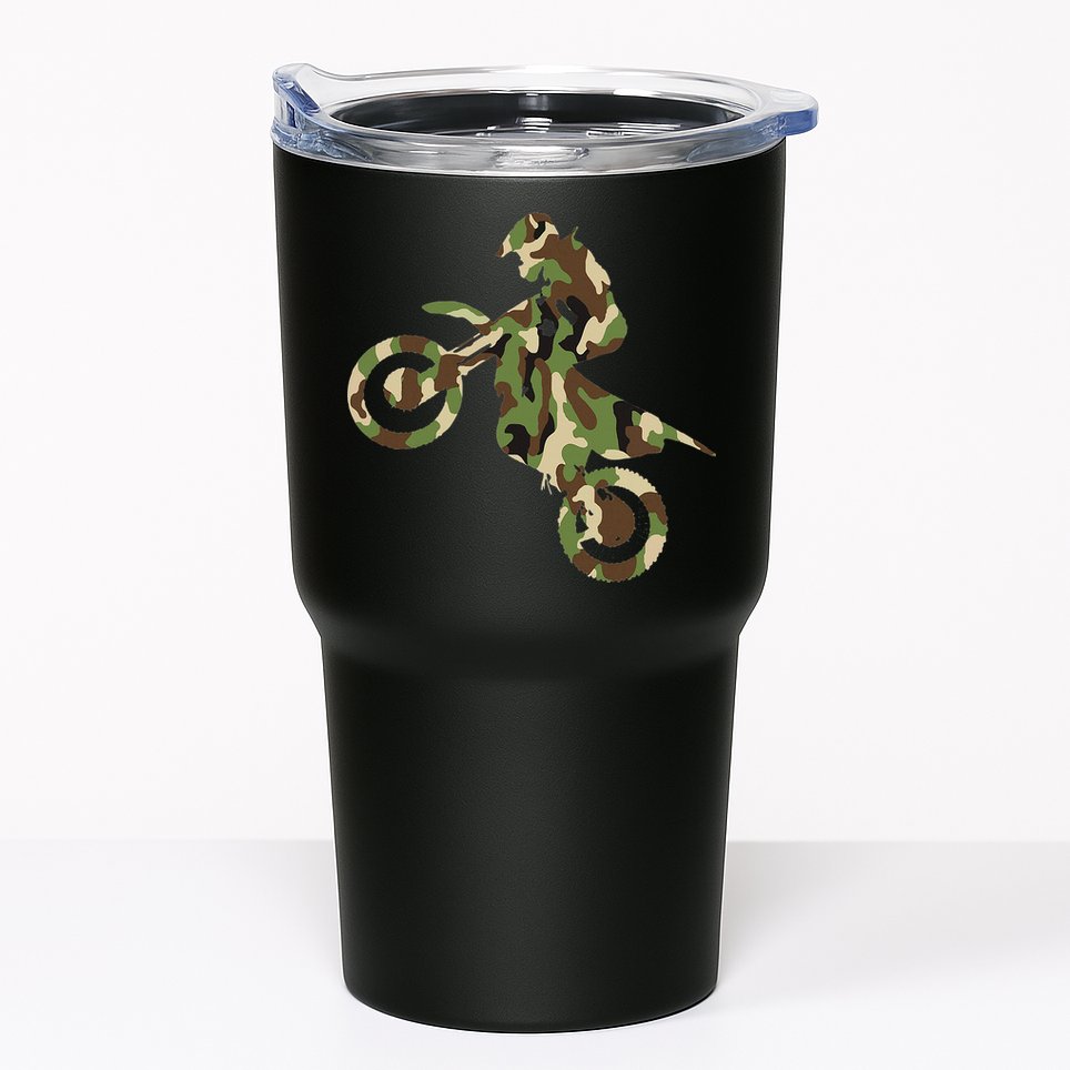 Motocross Dirt Bike Racing Camo Camouflage Tumbler