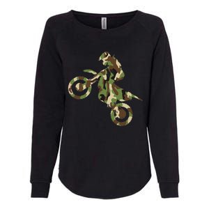 Motocross Dirt Bike Racing Camo Camouflage Womens California Wash Sweatshirt