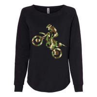 Motocross Dirt Bike Racing Camo Camouflage Womens California Wash Sweatshirt