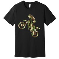 Motocross Dirt Bike Racing Camo Camouflage Premium T-Shirt