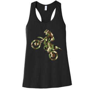 Motocross Dirt Bike Racing Camo Camouflage Women's Racerback Tank