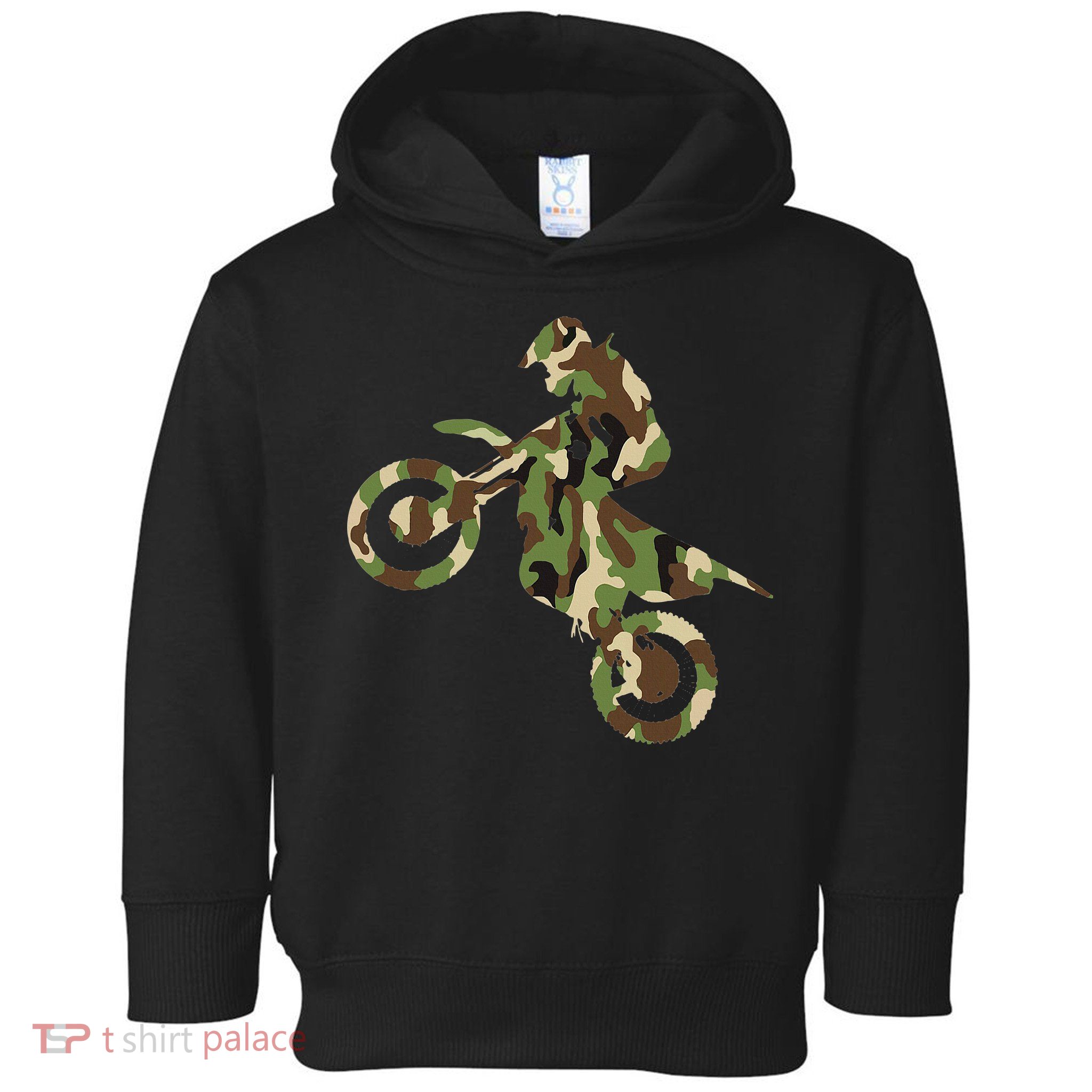 Motocross Dirt Bike Racing Camo Camouflage Toddler Hoodie
