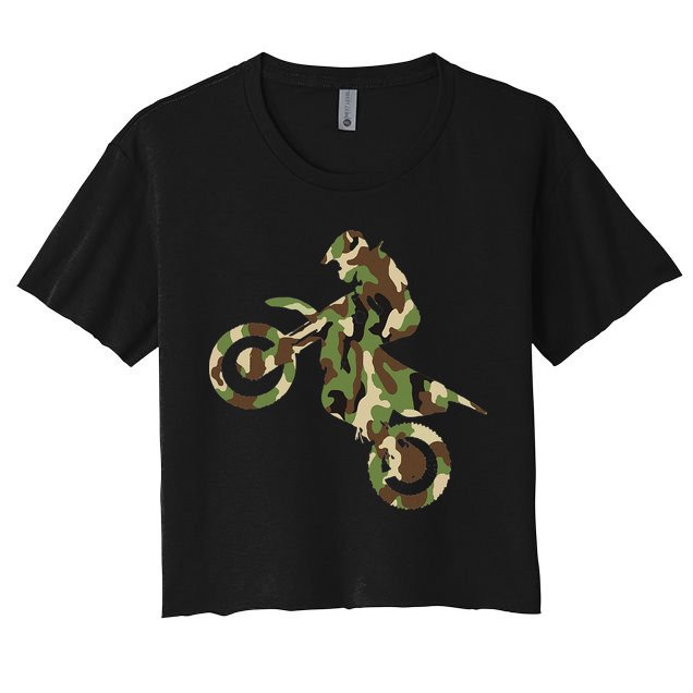 Motocross Dirt Bike Racing Camo Camouflage Crop Top