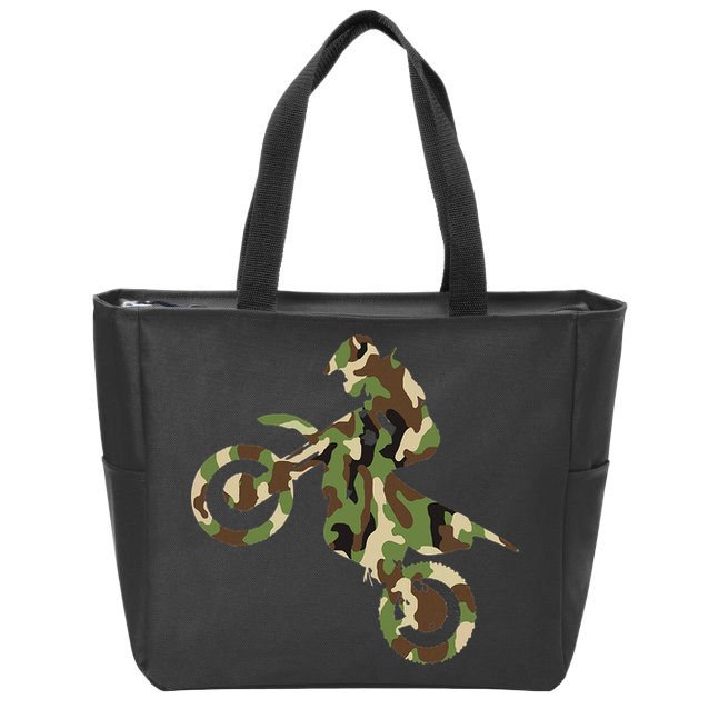 Motocross Dirt Bike Racing Camo Camouflage Zip Tote Bag