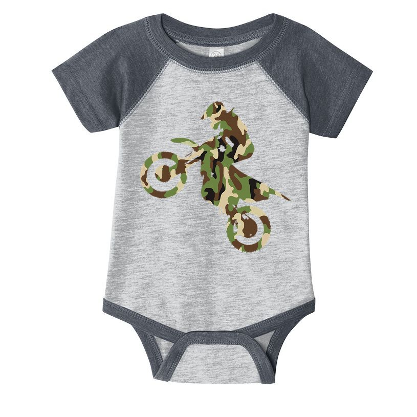 Motocross Dirt Bike Racing Camo Camouflage Infant Baby Jersey Bodysuit