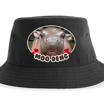 Moo Deng Bouncy Pig In Thai Picture The Cute Baby Hippo Sustainable Bucket Hat