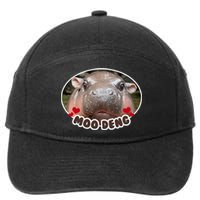 Moo Deng Bouncy Pig In Thai Picture The Cute Baby Hippo 7-Panel Snapback Hat