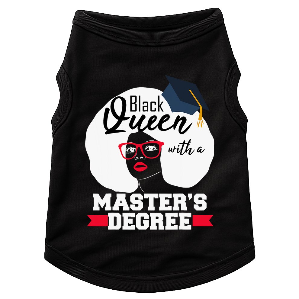 Masters Degree Black Queen Graduation Public Health Gift Doggie Tank