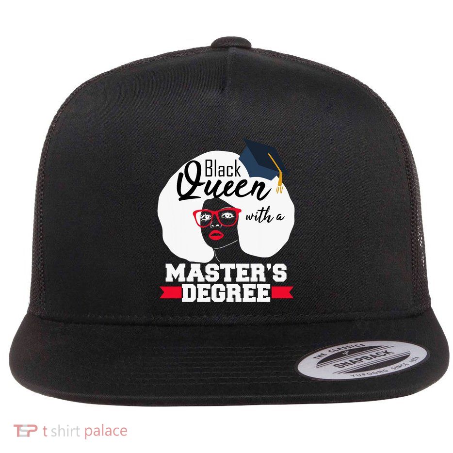 Masters Degree Black Queen Graduation Public Health Gift Flatbill Hat