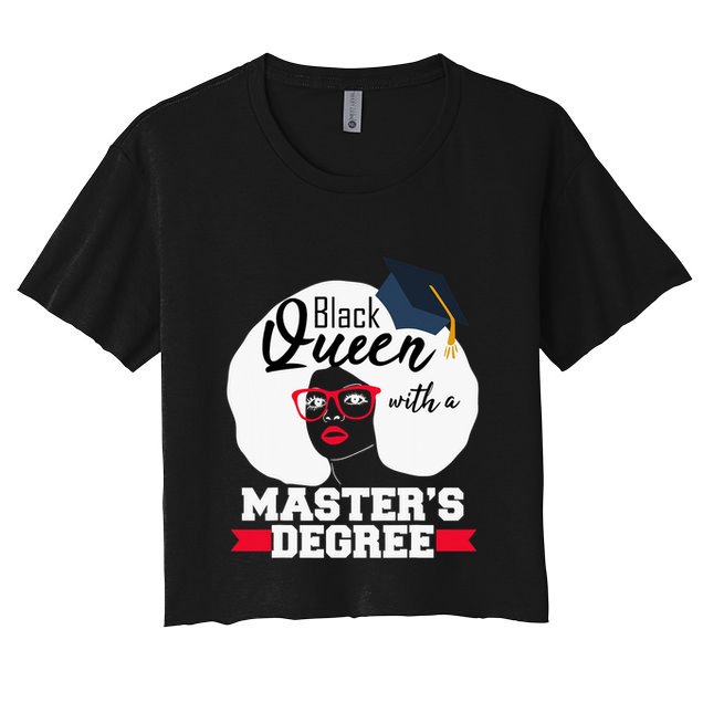Masters Degree Black Queen Graduation Public Health Gift Crop Top