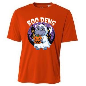 Moo Deng Baby Hippo Boo Deng Long For Halloween Cooling Performance Crew T-Shirt