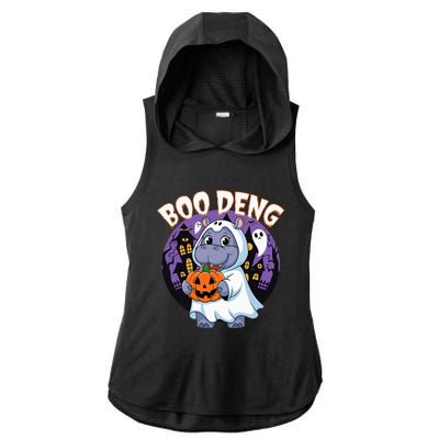 Moo Deng Baby Hippo Boo Deng Long For Halloween Ladies PosiCharge Tri-Blend Wicking Draft Hoodie Tank