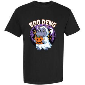 Moo Deng Baby Hippo Boo Deng Long For Halloween Garment-Dyed Heavyweight T-Shirt