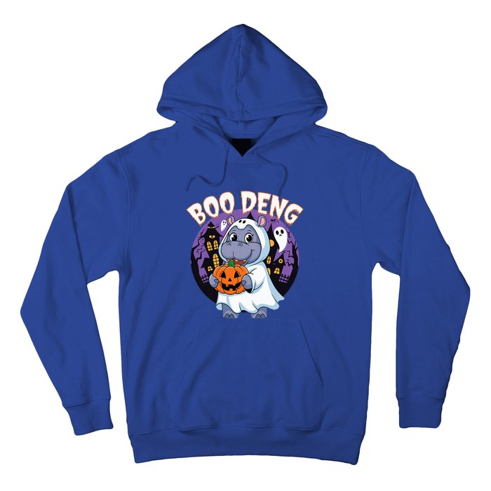 Moo Deng Baby Hippo Boo Deng Long For Halloween Hoodie