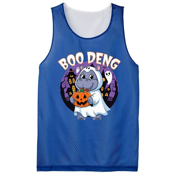 Moo Deng Baby Hippo Boo Deng Long For Halloween Mesh Reversible Basketball Jersey Tank