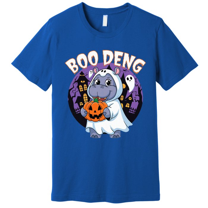 Moo Deng Baby Hippo Boo Deng Long For Halloween Premium T-Shirt