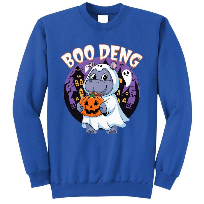 Moo Deng Baby Hippo Boo Deng Long For Halloween Tall Sweatshirt