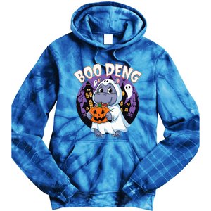 Moo Deng Baby Hippo Boo Deng Long For Halloween Tie Dye Hoodie