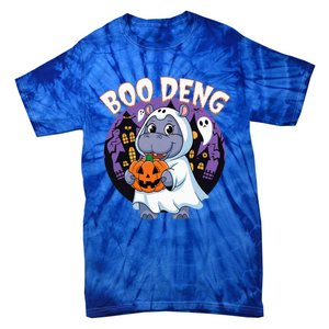 Moo Deng Baby Hippo Boo Deng Long For Halloween Tie-Dye T-Shirt