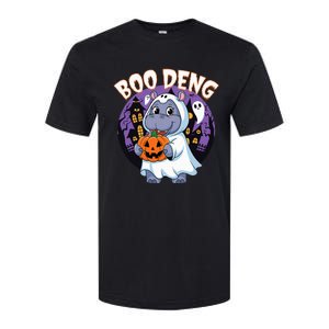 Moo Deng Baby Hippo Boo Deng Long For Halloween Softstyle CVC T-Shirt