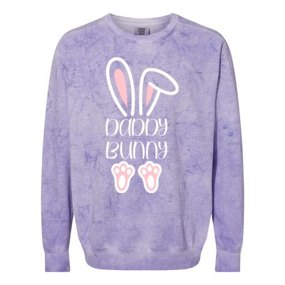 Mama Daddy Bunny Easter Day Dad Pregnant Mom Matching Couple Gift Colorblast Crewneck Sweatshirt