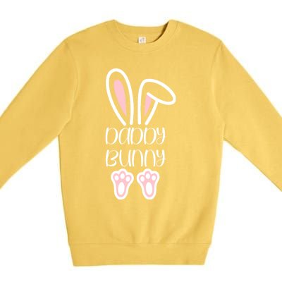 Mama Daddy Bunny Easter Day Dad Pregnant Mom Matching Couple Gift Premium Crewneck Sweatshirt