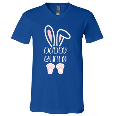 Mama Daddy Bunny Easter Day Dad Pregnant Mom Matching Couple Gift V-Neck T-Shirt