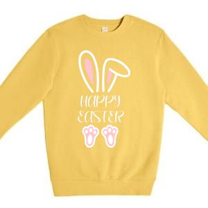 Mama Daddy Bunny Easter Day Dad Pregnant Mom Matching Couple Gift Premium Crewneck Sweatshirt