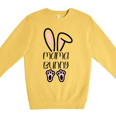 Mama Daddy Bunny Easter Day Dad Pregnant Mom Matching Couple Gift Premium Crewneck Sweatshirt