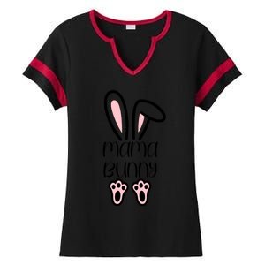 Mama Daddy Bunny Easter Day Dad Pregnant Mom Matching Couple Gift Ladies Halftime Notch Neck Tee