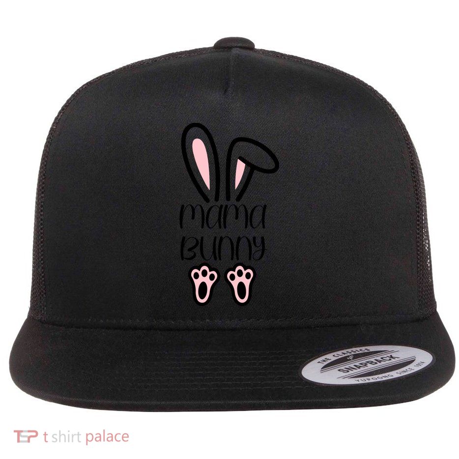 Mama Daddy Bunny Easter Day Dad Pregnant Mom Matching Couple Gift Flatbill Hat