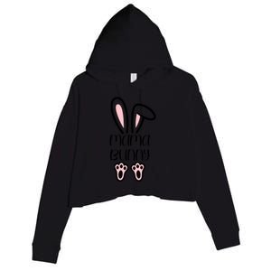 Mama Daddy Bunny Easter Day Dad Pregnant Mom Matching Couple Gift Crop Fleece Hoodie