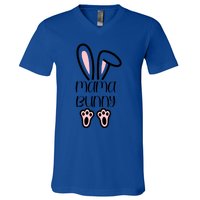 Mama Daddy Bunny Easter Day Dad Pregnant Mom Matching Couple Gift V-Neck T-Shirt