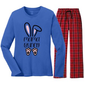 Mama Daddy Bunny Easter Day Dad Pregnant Mom Matching Couple Gift Women's Long Sleeve Flannel Pajama Set 