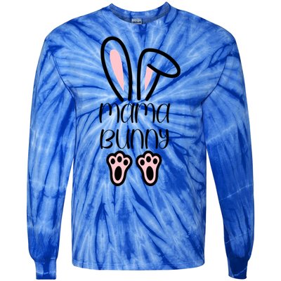 Mama Daddy Bunny Easter Day Dad Pregnant Mom Matching Couple Gift Tie-Dye Long Sleeve Shirt