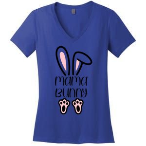 Mama Daddy Bunny Easter Day Dad Pregnant Mom Matching Couple Gift Women's V-Neck T-Shirt