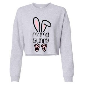 Mama Daddy Bunny Easter Day Dad Pregnant Mom Matching Couple Gift Cropped Pullover Crew