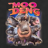Moo Deng Baby Hippo 7 Panel Mesh Trucker Snapback Hat