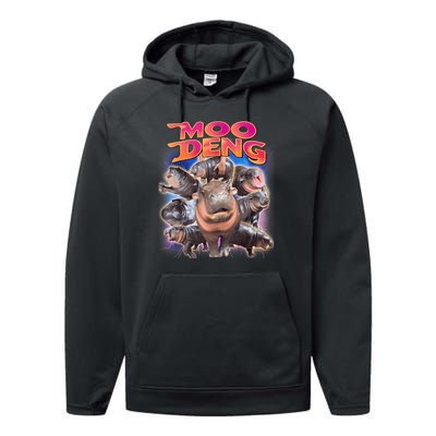 Moo Deng Baby Hippo Performance Fleece Hoodie