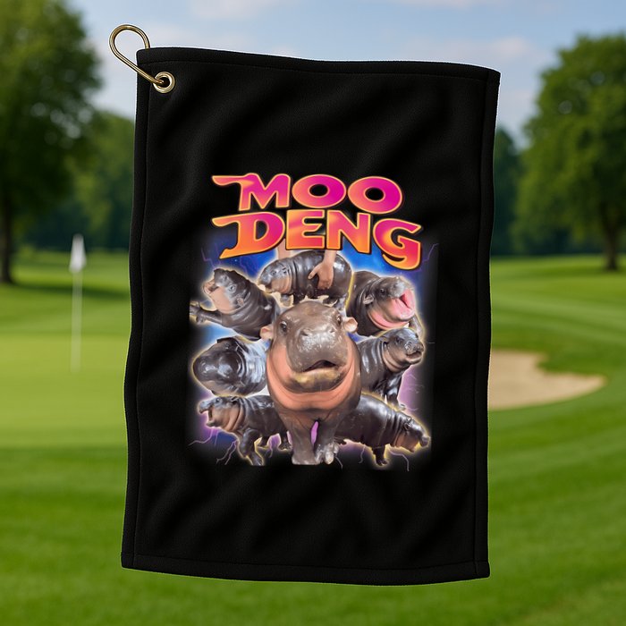 Moo Deng Baby Hippo Golf Towel