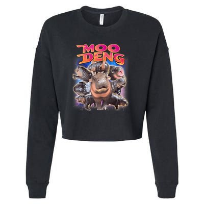 Moo Deng Baby Hippo Cropped Pullover Crew